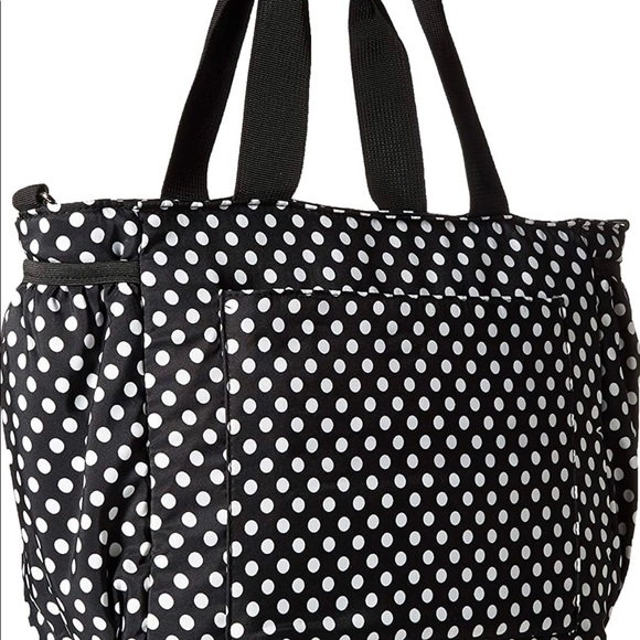 Black and White Polka Dot Diaper Bag Travel Set - Picture 4 of 7